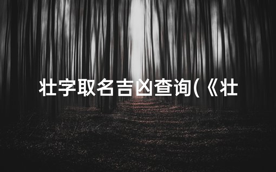 壮字取名吉凶查询(《壮字取名吉凶一网打尽，精准查询助您选佳名》)