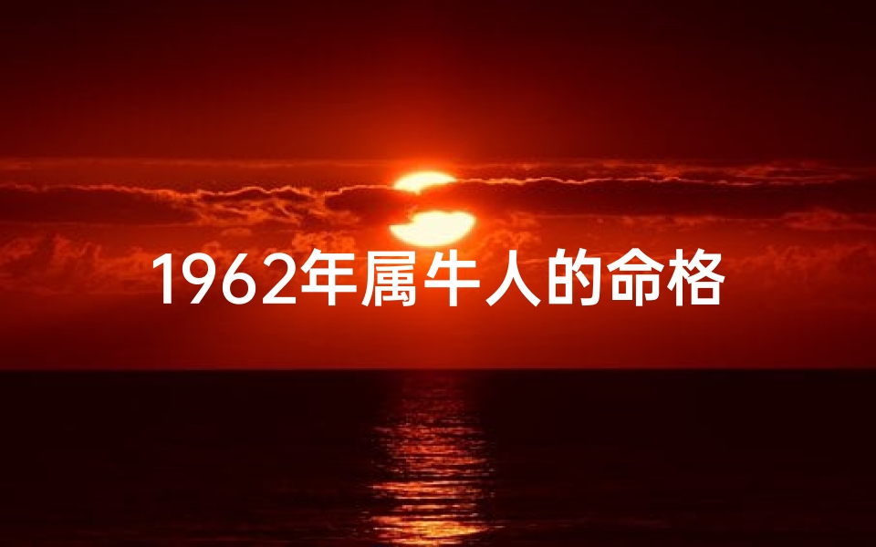 1962年属牛人的命格(62年属牛人2021年全年运势详解)