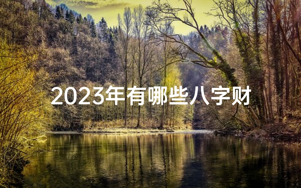 2023年有哪些八字财运好,2023年极品贵命八字揭秘：财运亨通人生赢家