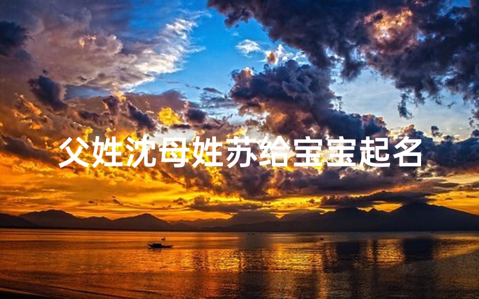 父姓沈母姓苏给宝宝起名字怎么取、《沈苏联姻，宝宝起名：传承美好，寓意吉祥》