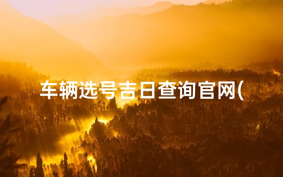 车辆选号吉日查询官网(车辆选号吉日官网：精准查询，喜提良辰)