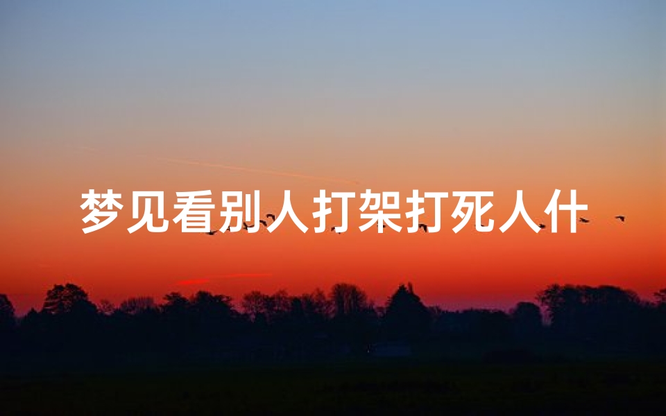 梦见看别人打架打死人什么预兆、梦见看别人打架打死人什么预兆解梦