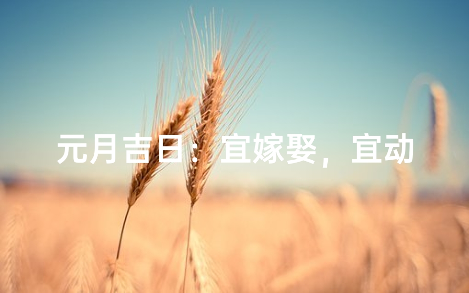 元月吉日：宜嫁娶，宜动土，黄道吉日精选