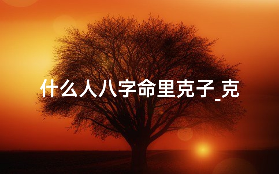 什么人八字命里克子_克子 八字